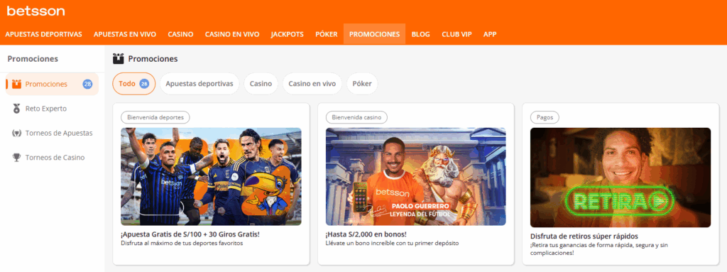 betsson bonos y promociones